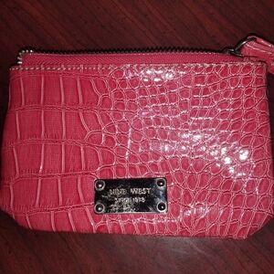 Nine West Fuchsia Croc-Embossed Pouch
